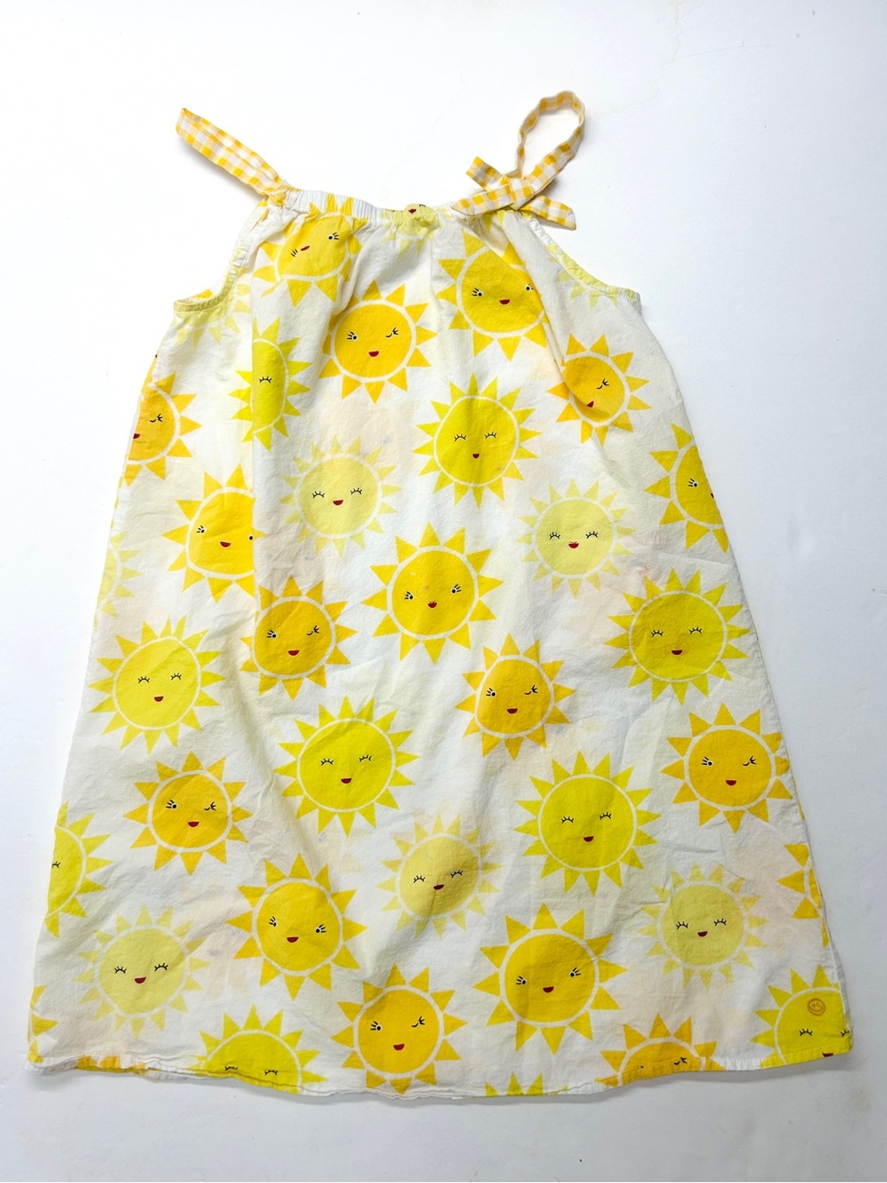 Happy by Pink Chicken Yellow Sun Print Girls' Summer Sundress Tank Dress